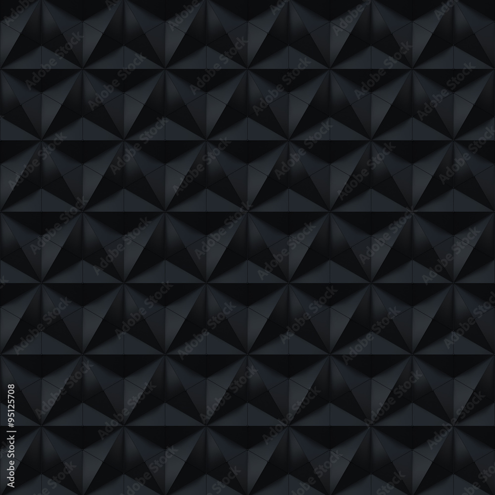 Fototapeta premium Black Stars Hexagons Triangles and Rhombus - square background