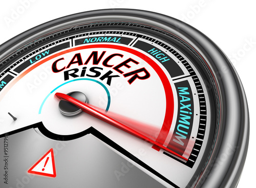 Cancer risk conceptual meter indicate maximum