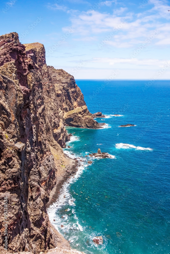 Madeira, cliff coast at Ponta de Sao Lourenco