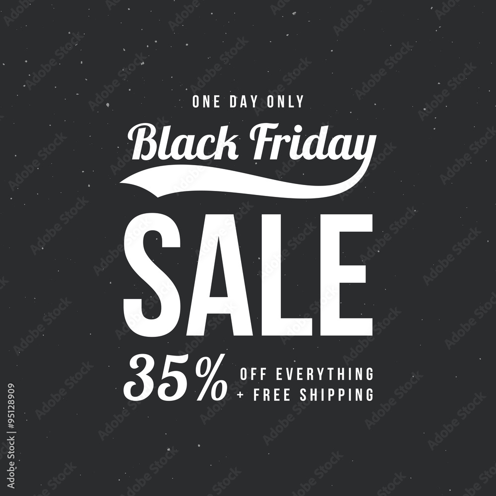 Black Friday sale ad template. Retro style vector design.