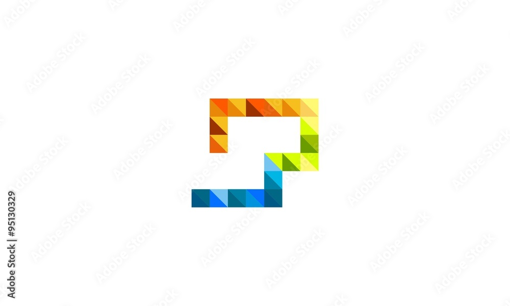 Obraz premium p - Pixel - Vector Logo Letters