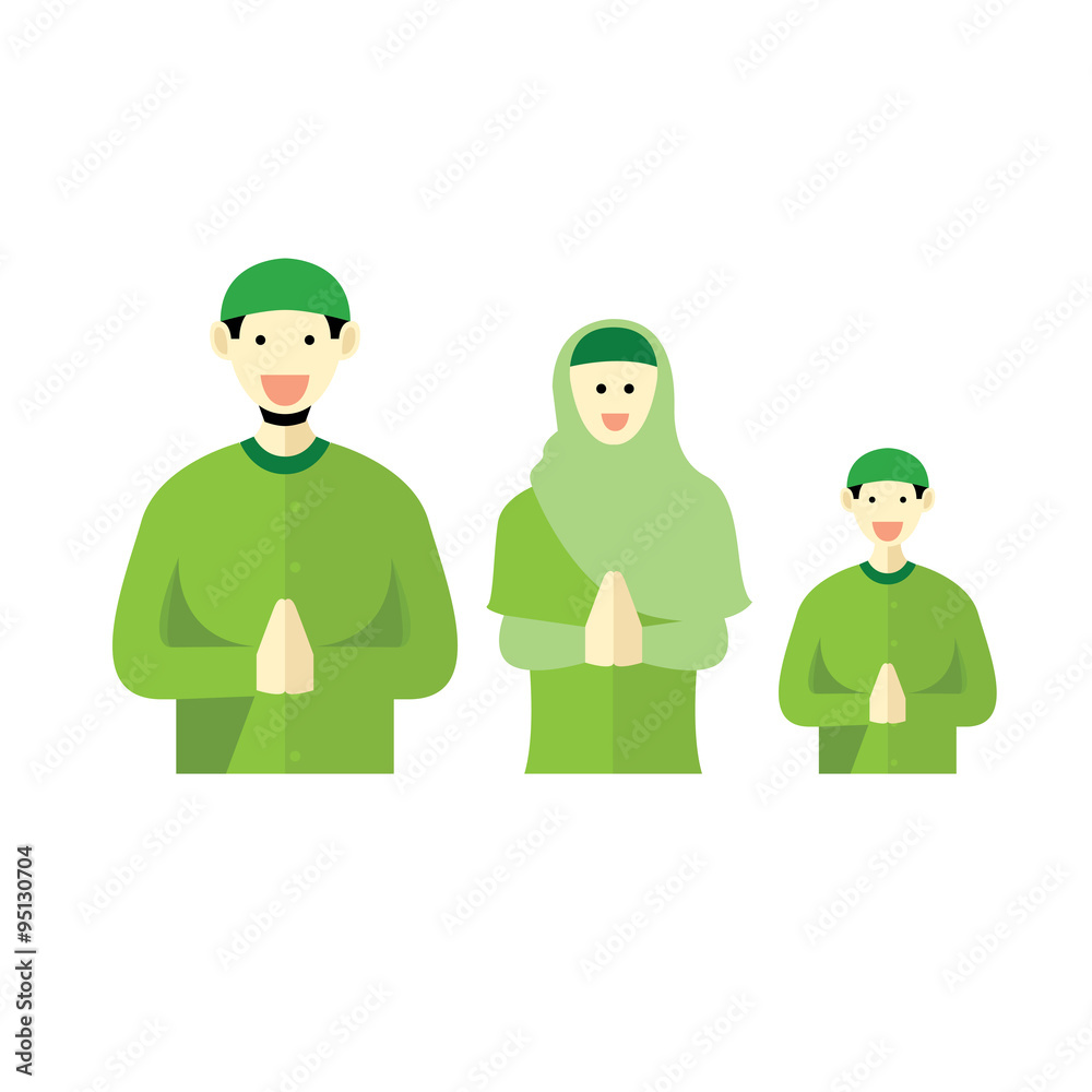 Vector Muslim Family