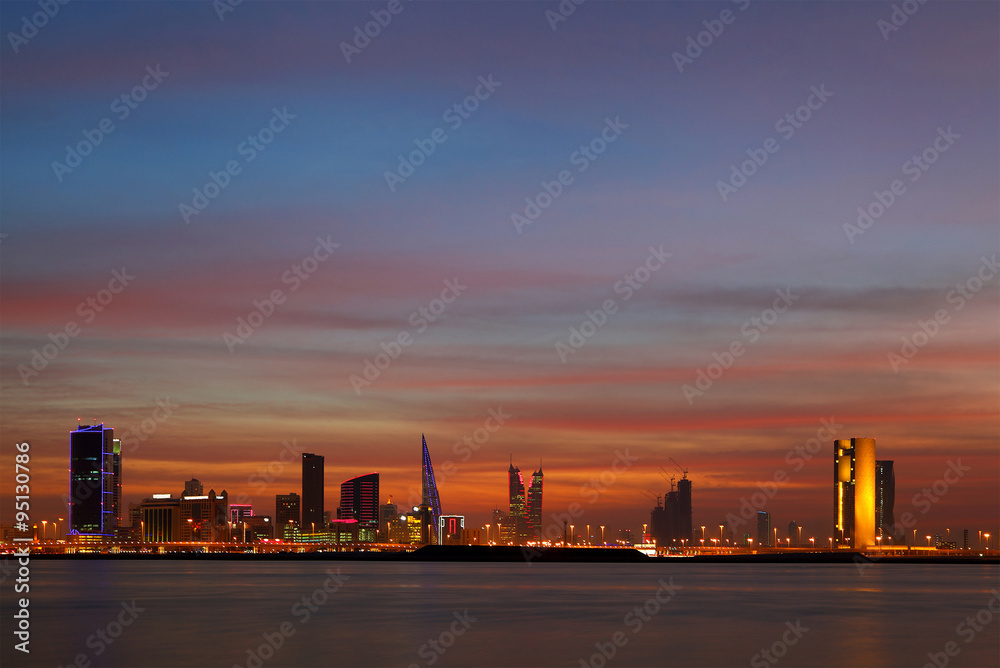 Beautiful skyline of Bahrain, HDR