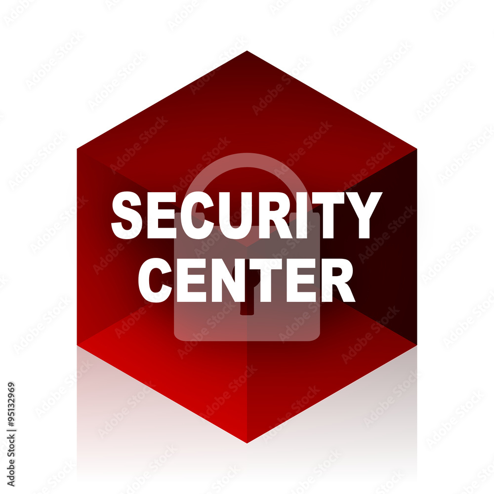 security center red cube 3d modern design icon on white background security center red cube 3d modern design icon on white background
