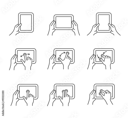 tablet gesture icons