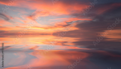 Natural background panorama of the gold color sky and beautiful