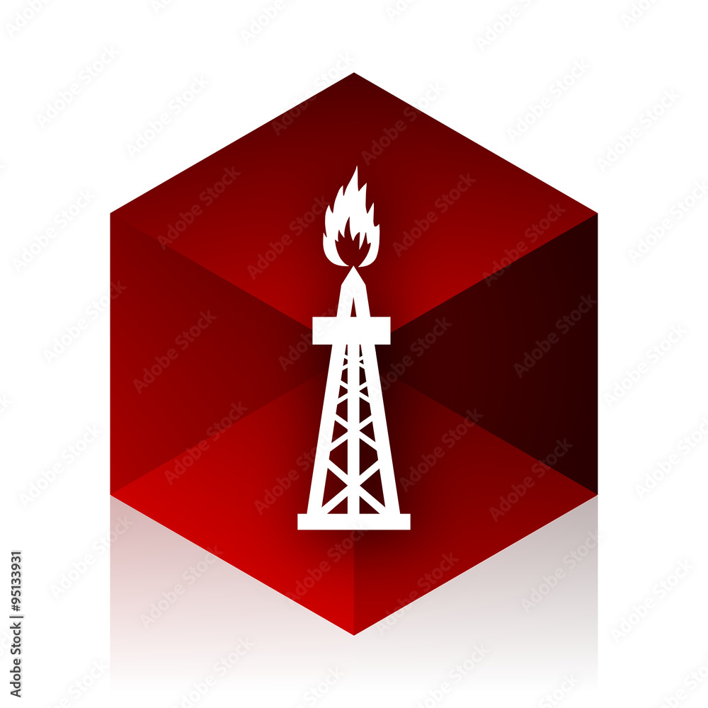 gas red cube 3d modern design icon on white background gas red cube 3d modern design icon on white background