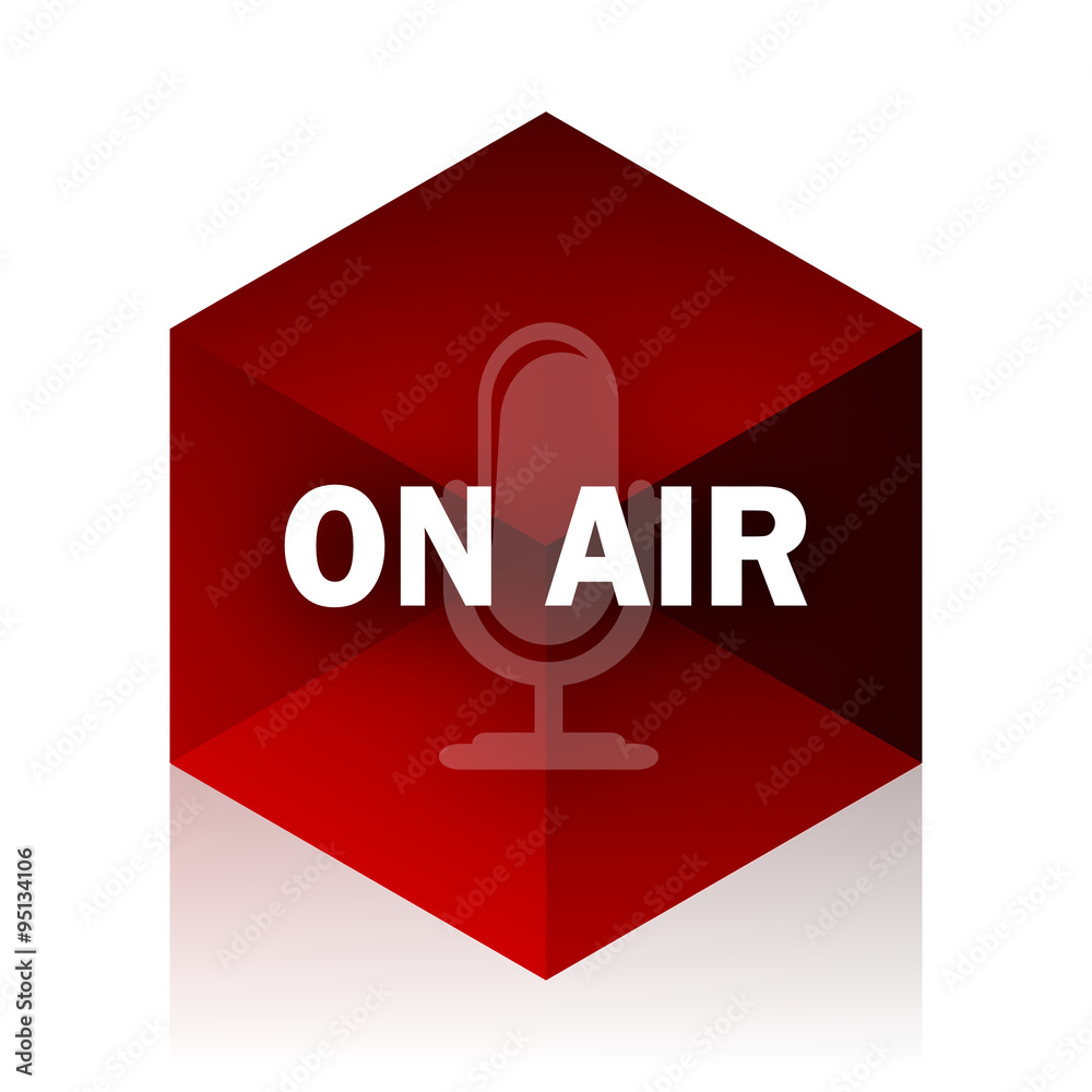 on air red cube 3d modern design icon on white background on air red cube 3d modern design icon on white background