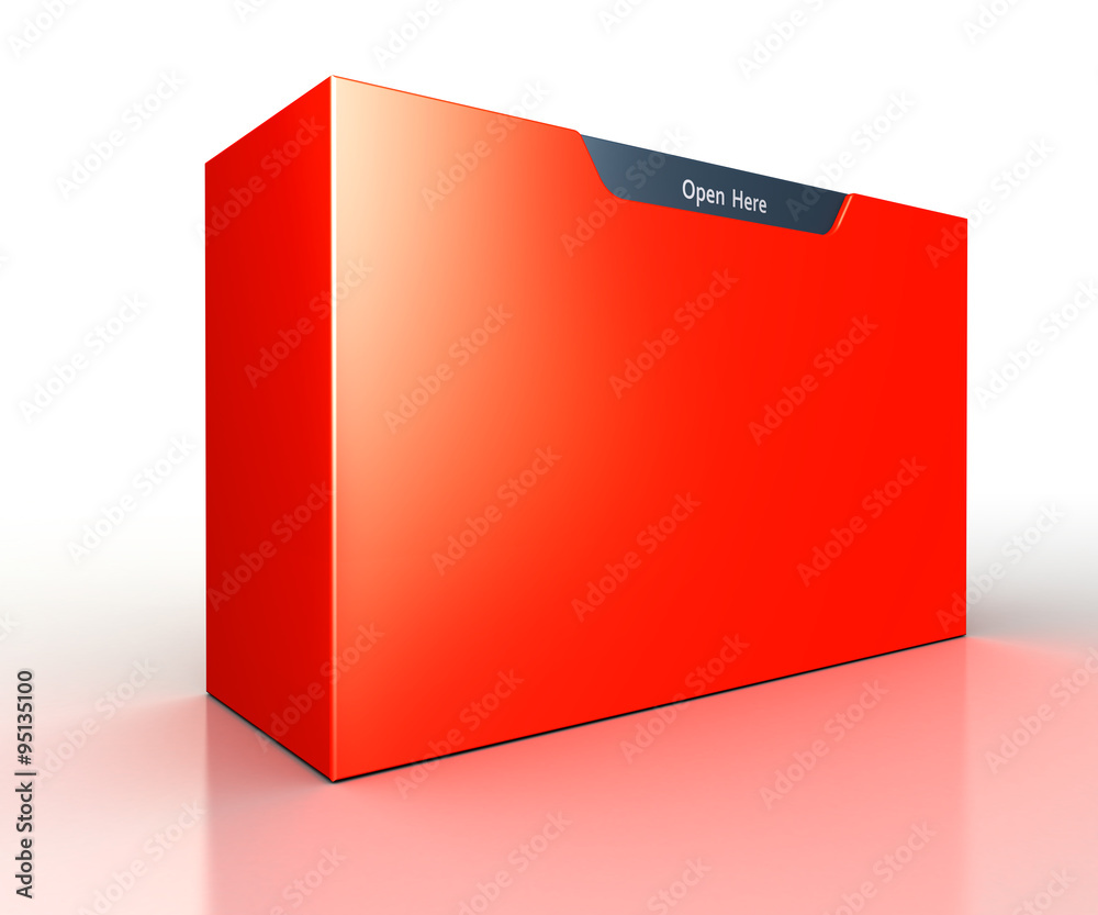 red package with open here sign