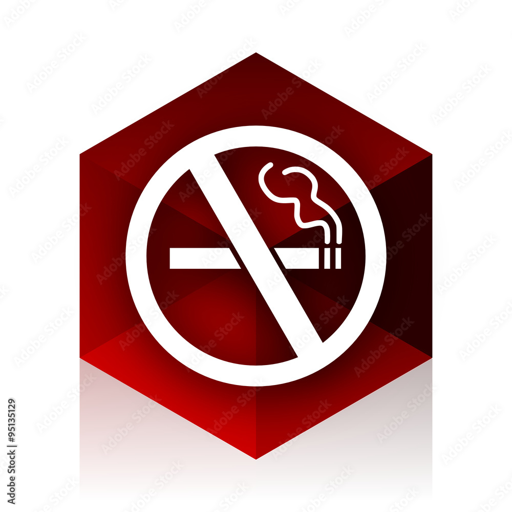 no smoking red cube 3d modern design icon on white background no smoking red cube 3d modern design icon on white background