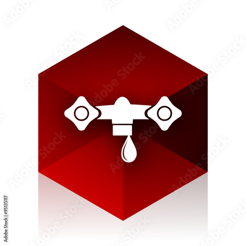 water red cube 3d modern design icon on white background
