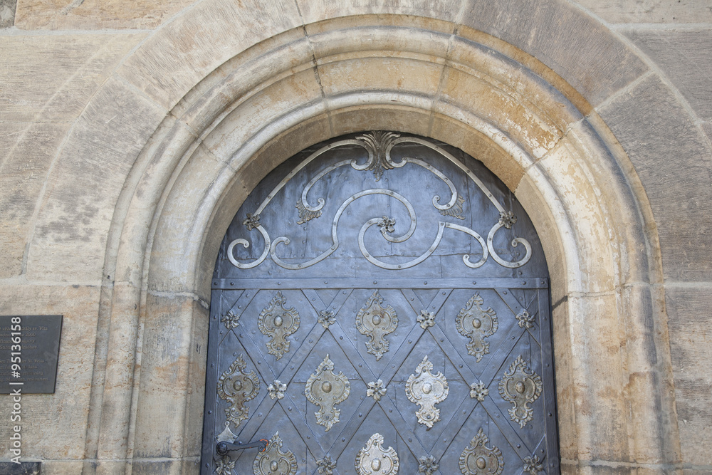 Door of Cathedral in Prague, Czech Republic