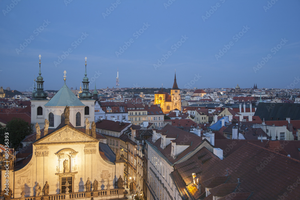 Cityscape View at Night, Prague