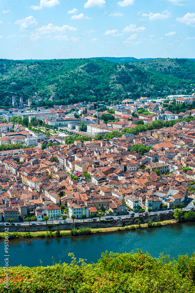 Cahors from Mont Saint Cyr in Lot, France.