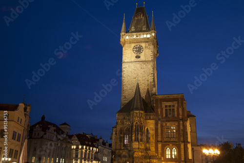 Old Town Hall Tower in Old Town Square, Prague; Czech Republic;