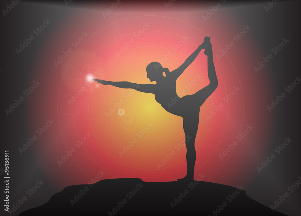Yoga Dancer Pose Glare Background