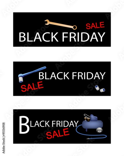 Air Compressor with Repair Tools Kits on Black Friday Banners