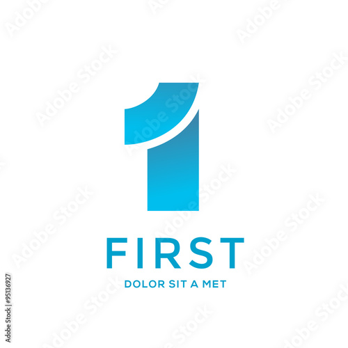 Number one 1 logo icon design template elements