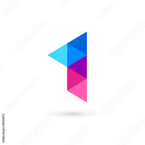 Number one 1 flag logo icon design template elements