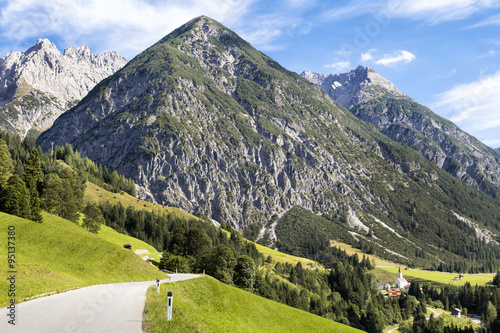 Alps, alpine village in the valley, Gramais, Austrian