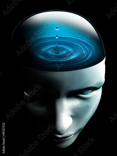 water drop on human head conceptual image