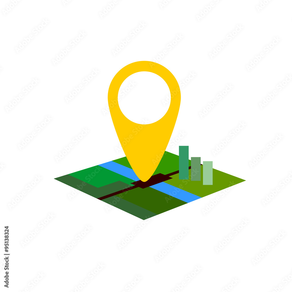 color location map on white background flat color location map on white background flat