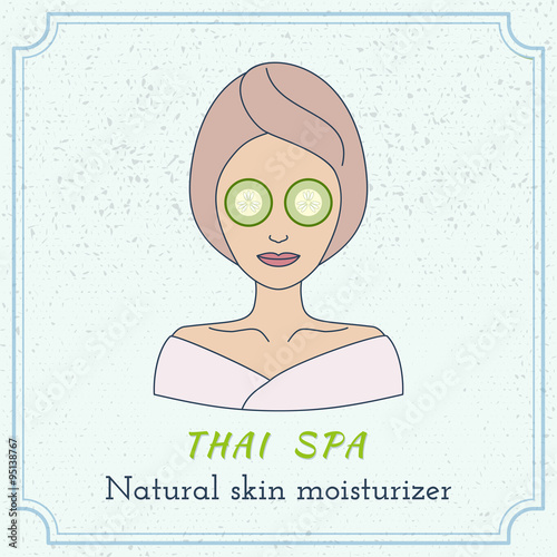 Hand drawn Thai massage and spa design elements.
