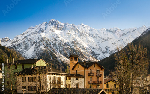 Ponte di Legno (Italy) is a village surrounded by the Alps.