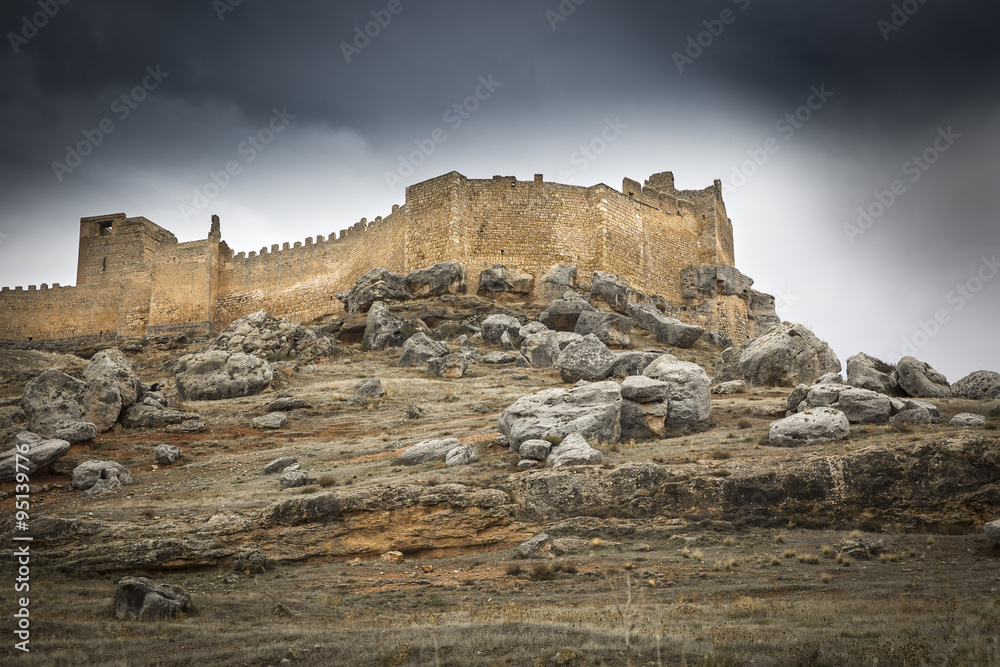 ancient Muslim fortress and castle in Gormaz, Soria, Spain