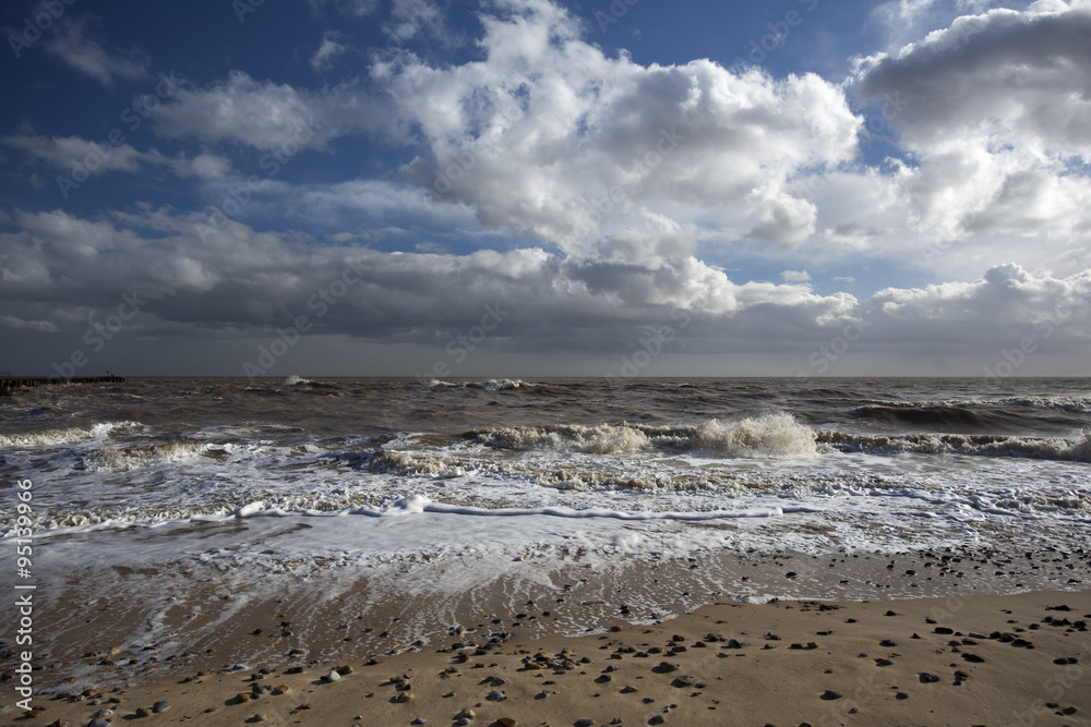 Walberswick Beach, Suffolk, England on a Stormy Day
