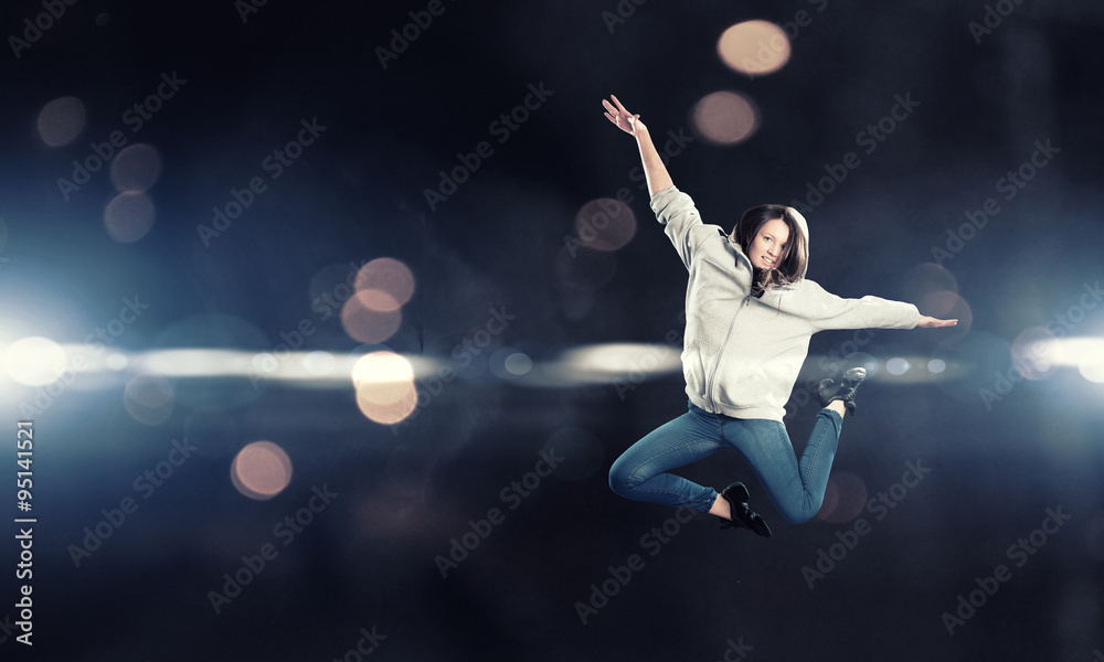 Dancer girl in jump Dancer girl in jump