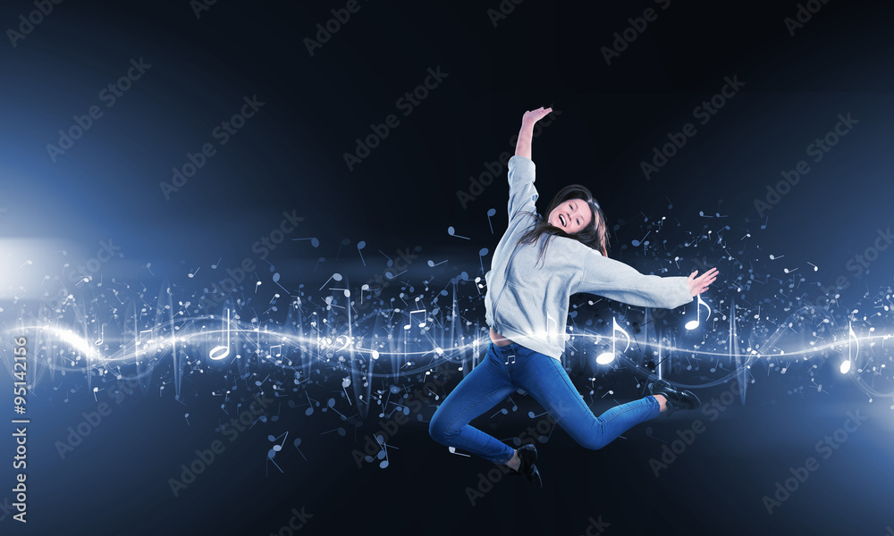 Dancer girl in jump Dancer girl in jump