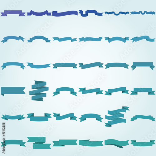 Blue ribbon banner collection