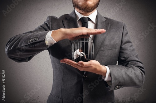Quadro em tela Caged  businessman