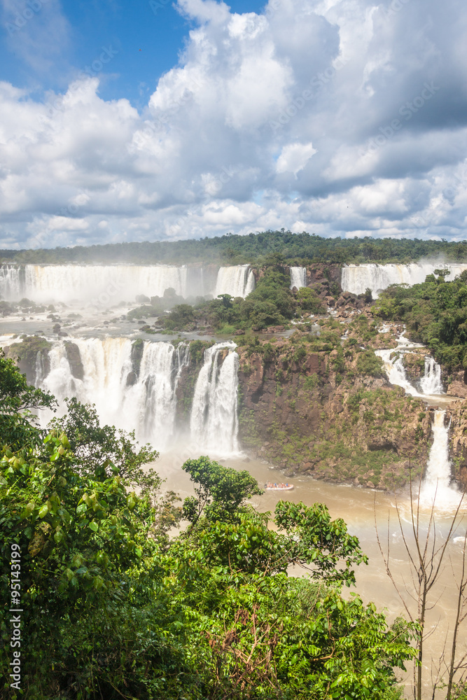 Iguacu (Iguazu) falls on a border of Brazil and Argentina