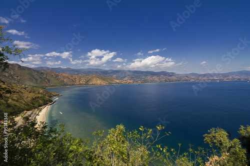 Exotic beach and deep blue sea in East Timor