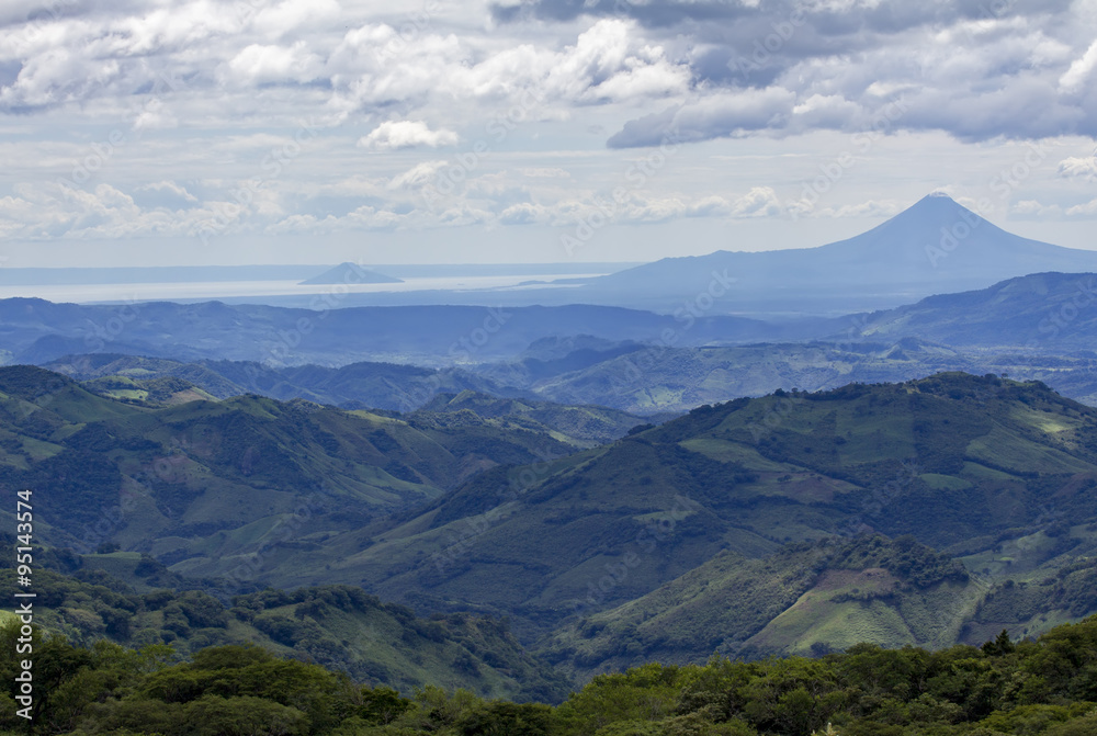 Nicaraguan landscape with volcano