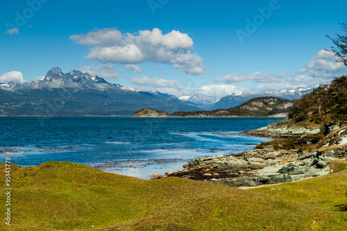 Lapataia bay in National Park Tierra del Fuego, Argentina