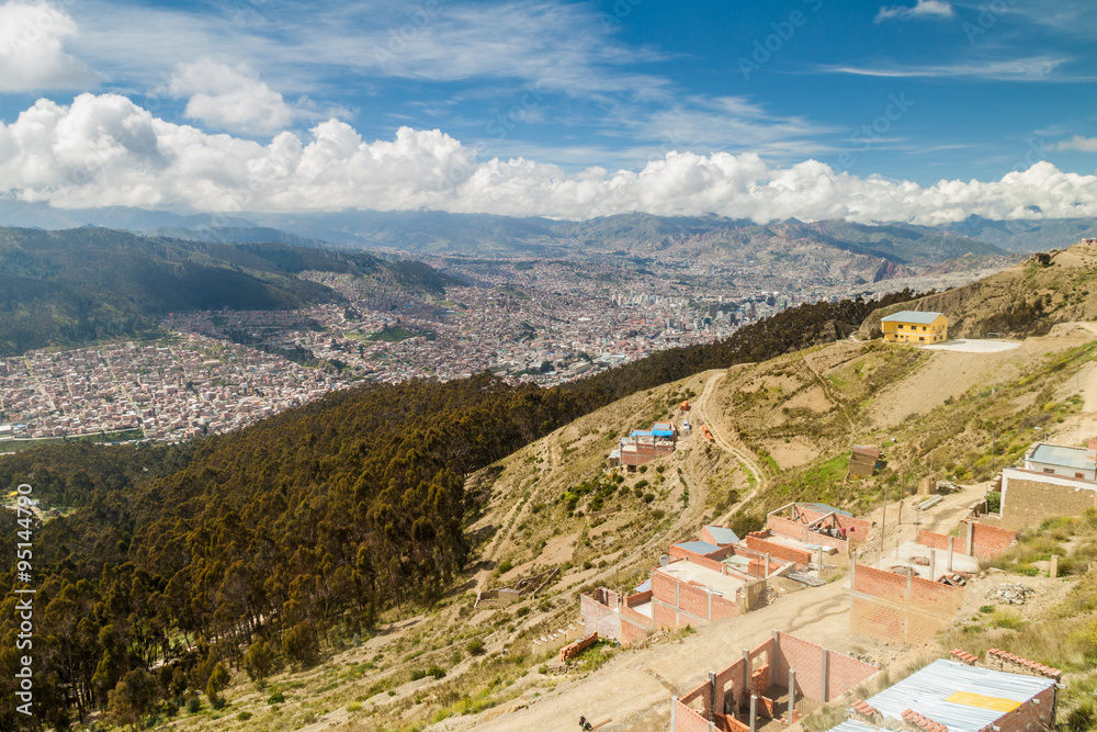 Aerial view of La Paz, Bolivia