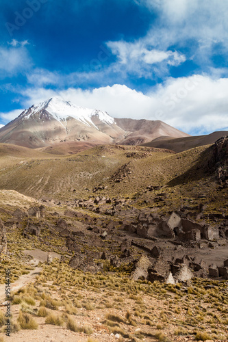 Ruins of former mining town Pueblo Fantasma, southwestern Bolivia