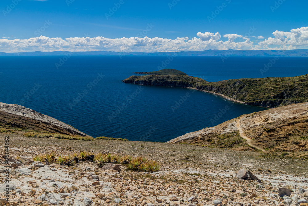 Isla del Sol (Island of the Sun) in Titicaca lake, Bolivia