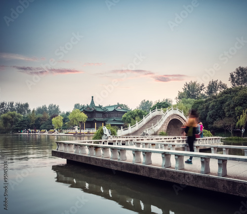 slender west lake scenery in sunset photo