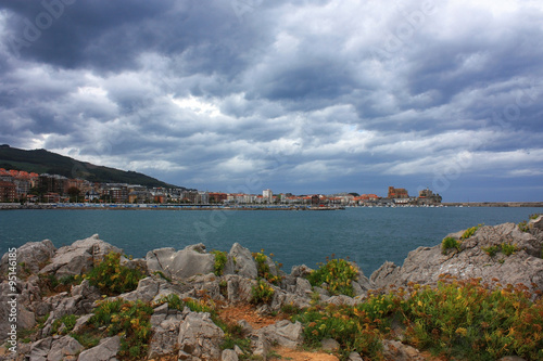 Dramatic sky over the bay in Spain