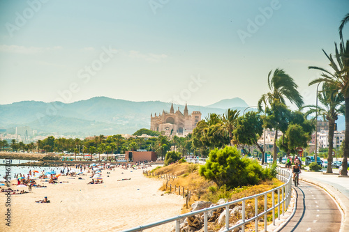 View of the beach of Palma de Mallorca