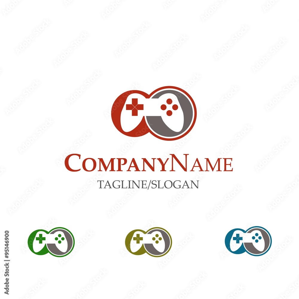 Game play joystick logo icon Vector