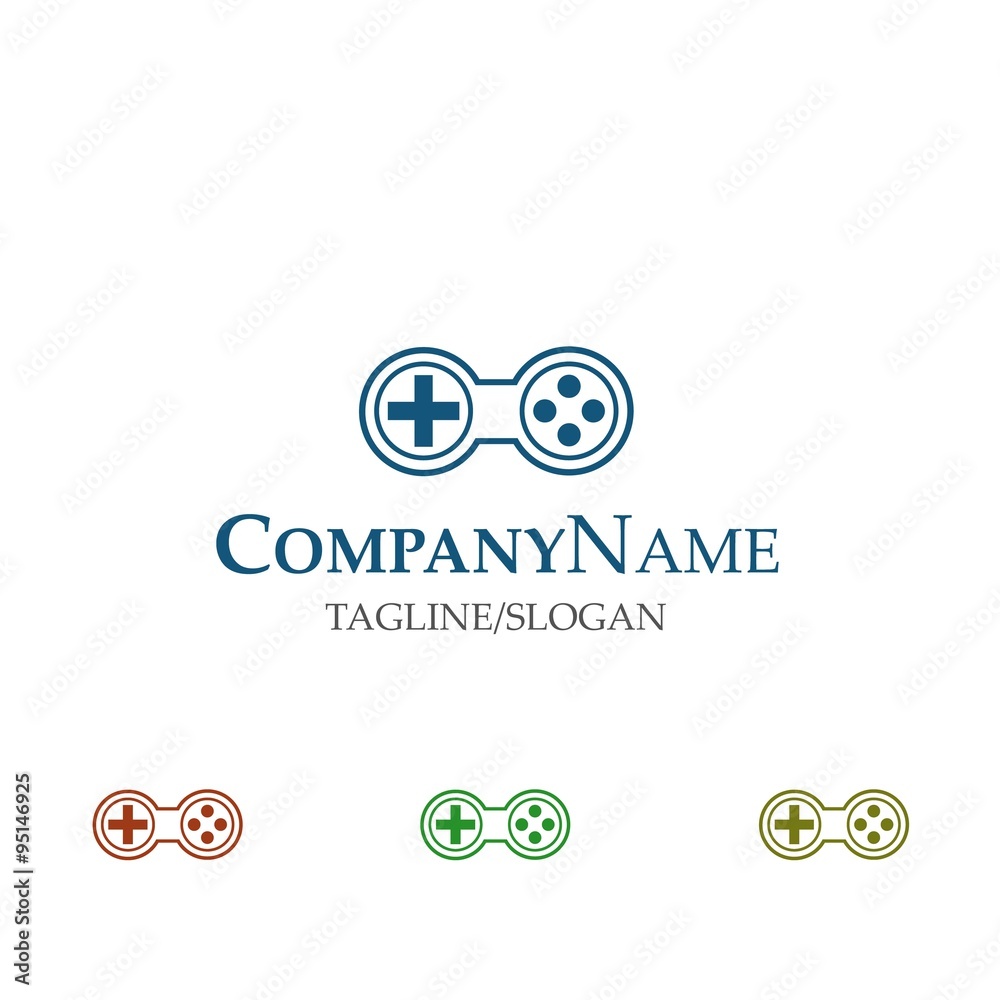 Game play joystick logo icon Vector