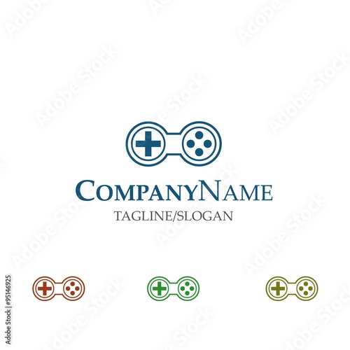 Game play joystick logo icon Vector