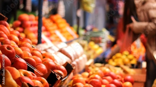 Grocery healthy organic food market vegetables and fruits