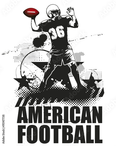 american football grunge scene with player