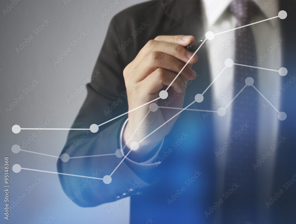 Fototapeta premium drawing graphics a growing graph